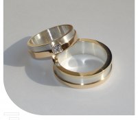 Partner ringen zilver met geelgoud