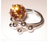 Zilveren fantasie ring met zirkonia